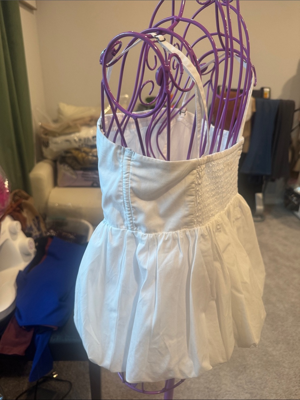 Abercrombie & Fitch White Strapless-bubble hem top - Picture 4 of 6